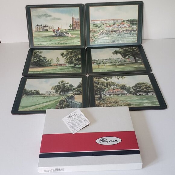 NIB Vintage Pimpernel UK/England Champion Golf Course Collectors Set Placemats 6 - Picture 16 of 16